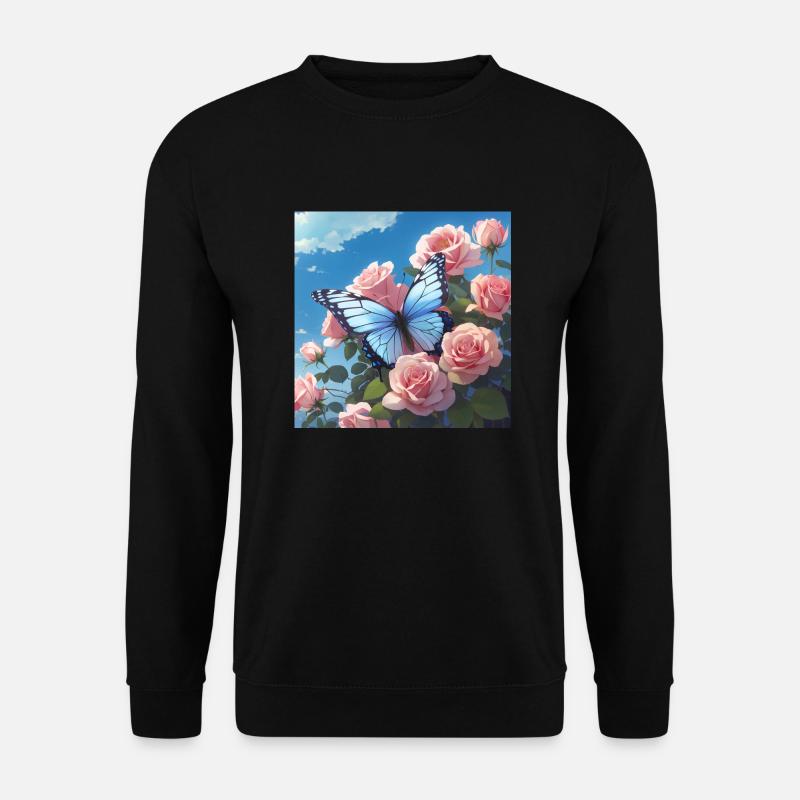Blauer Schmetterling - Unisex Pullover - Schwarz