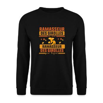 Ramasseur des Girolles Un Jour Cadeau Girollee - Sweat-shirt Unisexe - noir - Devant - Alina (178cm) & Michal (187cm)