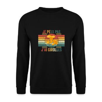 Je Peux pas J'ai Girolles cueillette Girolles - Sweat-shirt Unisexe - noir - Devant - Alina (178cm) & Michal (187cm)