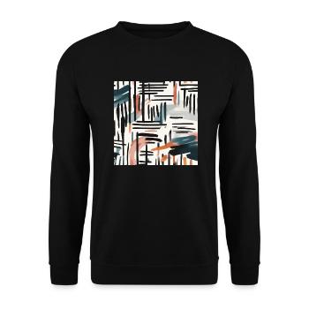 modernes Pinseldesign - Unisex Pullover - Schwarz - Vorne - Alina (178cm) & Michal (187cm)