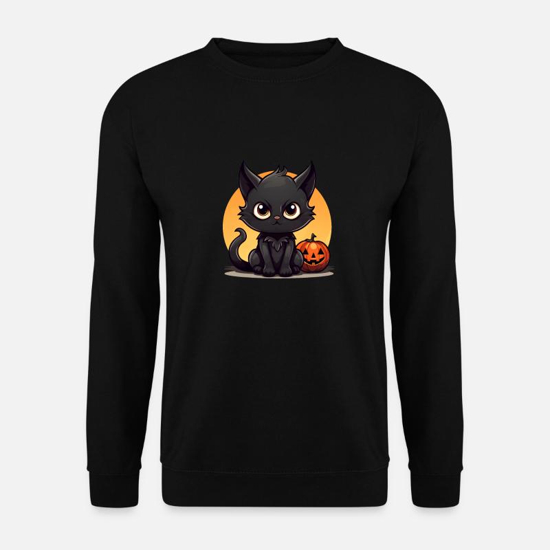 Cartoon Halloween Katze - Unisex Pullover - Schwarz