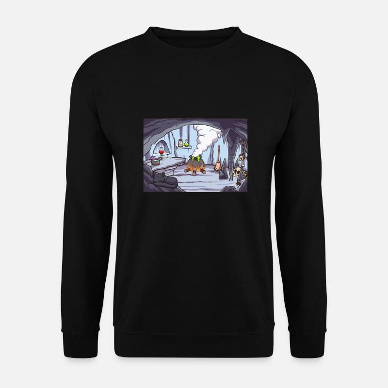 Karikatur-Hexenhöhlen-Hintergrund - Unisex Pullover - Schwarz