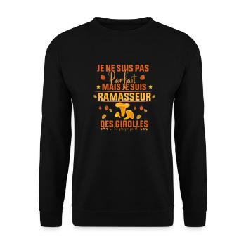 pas parfait mais je suis ramasseur des Girolles - Sweat-shirt Unisexe - noir - Devant - Alina (178cm) & Michal (187cm)