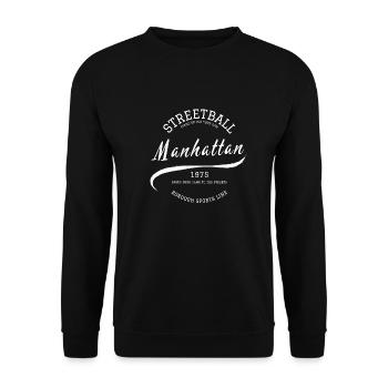 Borough Sports Line - Manhattan - whtprint - Unisex Sweatshirt - black - Front - Alina (178cm) & Michal (187cm)