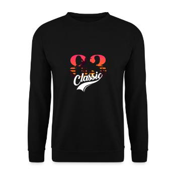 Jahrgang 1983-83. Geburtstag - Unisex Pullover - Schwarz - Vorne - Alina (178cm) & Michal (187cm)