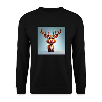 niedliche rote nase rentier weihnachtliche weihnachtsstimmung - Unisex Pullover - Schwarz - Vorne - Alina (178cm) & Michal (187cm)