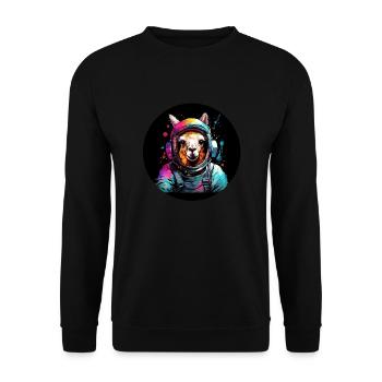 Space Llama - Unisex Sweatshirt - black - Front - Alina (178cm) & Michal (187cm)
