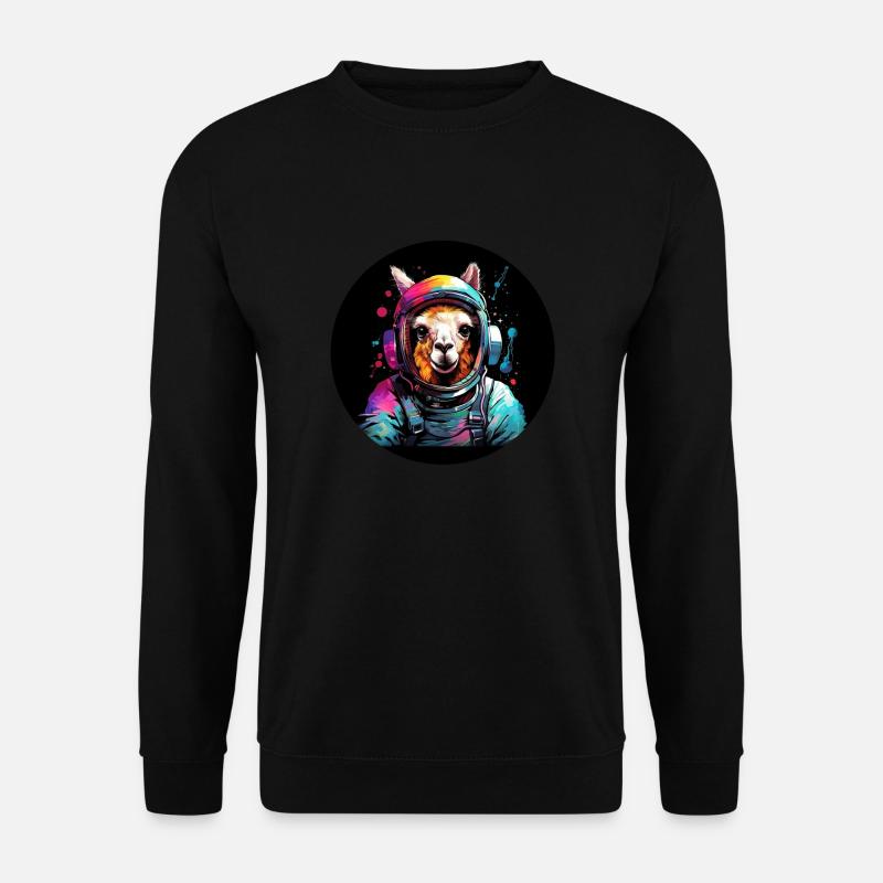 Space Lama - Unisex Pullover - Schwarz