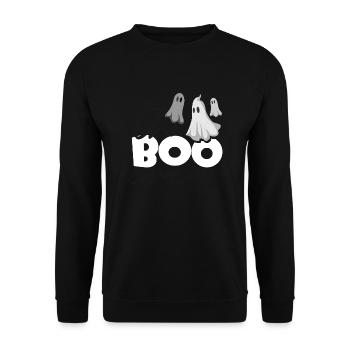 boo crew 1 - Unisex Pullover - Schwarz - Vorne - Alina (178cm) & Michal (187cm)