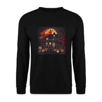 happy halloween - Unisex Pullover - Schwarz - Vorne - Alina (178cm) & Michal (187cm)