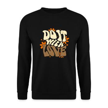 Do it with Love - Unisex Pullover - Schwarz - Vorne - Alina (178cm) & Michal (187cm)