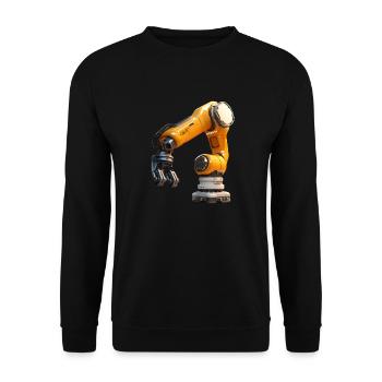 Inserteur, RobotArm, style industriel high-tech - Sweat-shirt Unisexe - noir - Devant - Alina (178cm) & Michal (187cm)