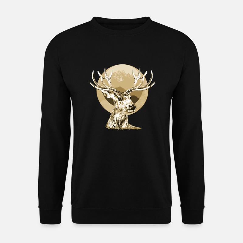 Hirsch - Unisex Pullover - Schwarz