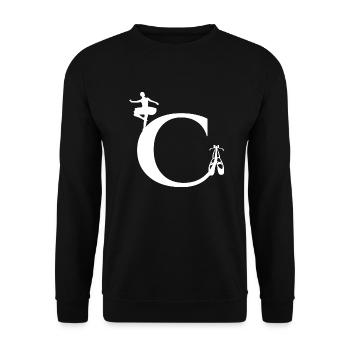 Buchstabe c Ballerina - Unisex Pullover - Schwarz - Vorne - Alina (178cm) & Michal (187cm)