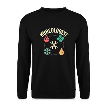 HVACOLOGIST AC Tech Installer HVAC Technician - Unisex Sweatshirt - black - Front - Alina (178cm) & Michal (187cm)