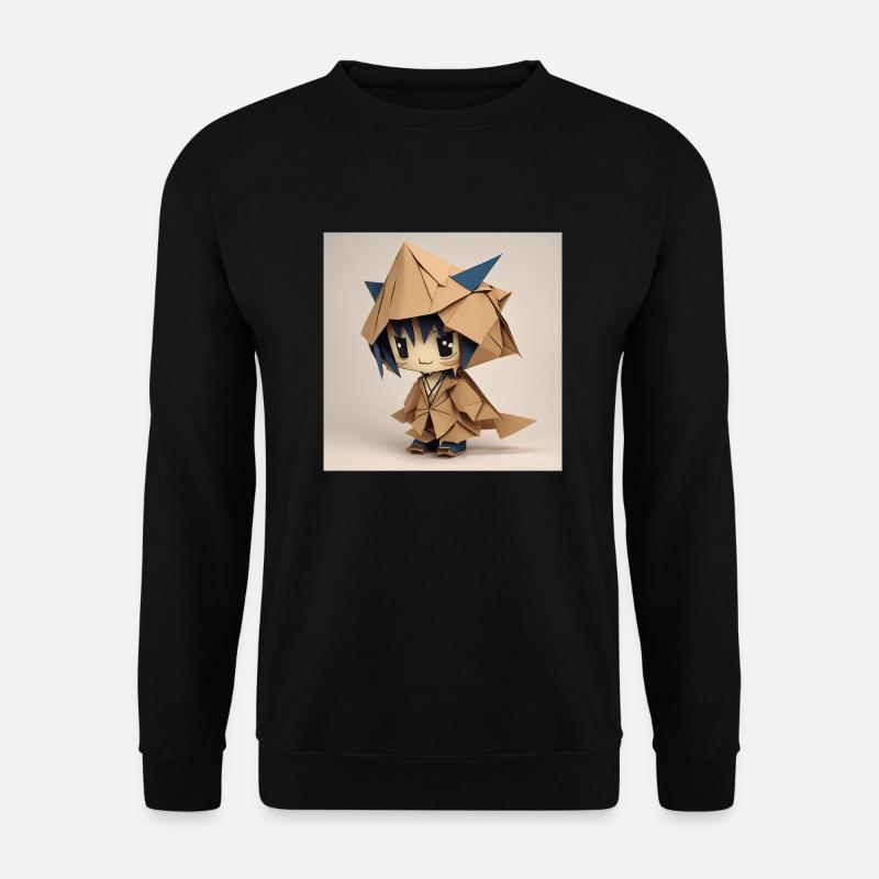 EMO Mädchen, ORIGAMI Style - Unisex Pullover - Schwarz