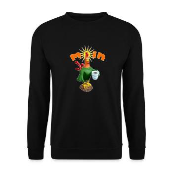 Moin Gockel - Bonjour - Sweat-shirt Unisexe - noir - Devant - Alina (178cm) & Michal (187cm)