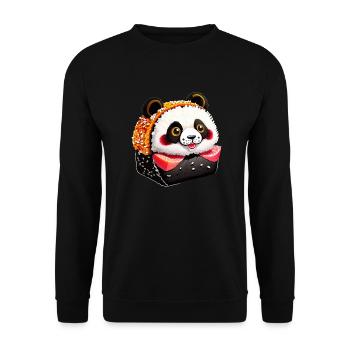 Sushi Panda - Sweat-shirt Unisexe - noir - Devant - Alina (178cm) & Michal (187cm)