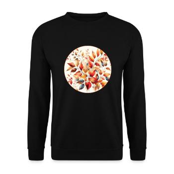 Herbstfärbung - Unisex Pullover - Schwarz - Vorne - Alina (178cm) & Michal (187cm)