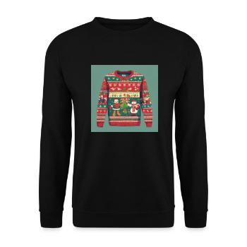 ugly Christmas sweater - Unisex Sweatshirt - black - Front - Alina (178cm) & Michal (187cm)