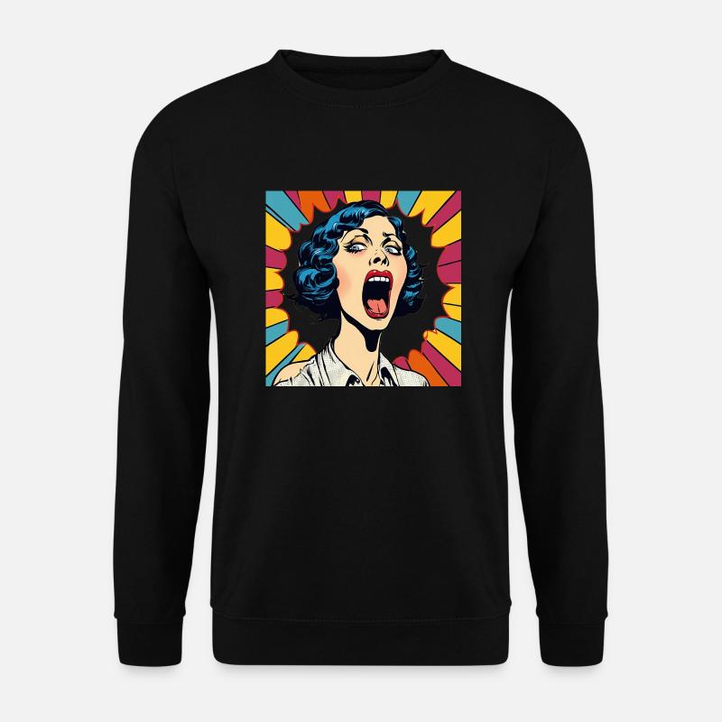 Sie schreit, ich schreie - Unisex Pullover - Schwarz