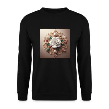 Fleur blanche - Sweat-shirt Unisexe - noir - Devant - Alina (178cm) & Michal (187cm)