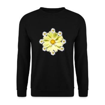 Cosmee flower with daisies floral floral pattern - Unisex Sweatshirt - black - Front - Alina (178cm) & Michal (187cm)