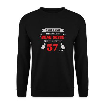 This Is What A Handsome 57-Year-Old Guy Looks Like - Unisex Sweatshirt - black - Front - Alina (178cm) & Michal (187cm)