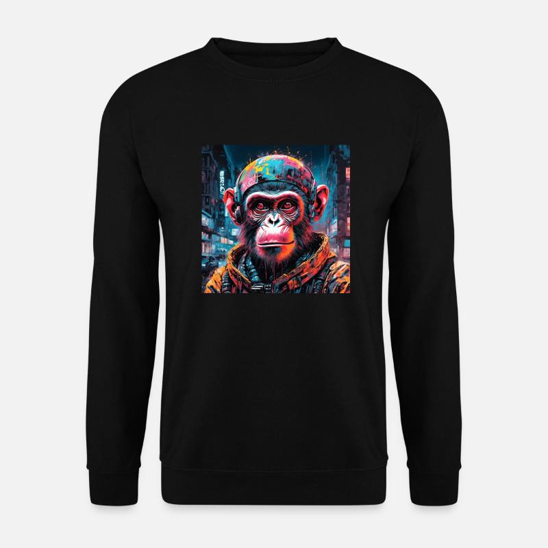Cyberpunk-Affe - Unisex Pullover - Schwarz