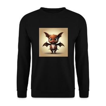 Happy Halloween cute bat scary funny spooky - Unisex Sweatshirt - black - Front - Alina (178cm) & Michal (187cm)