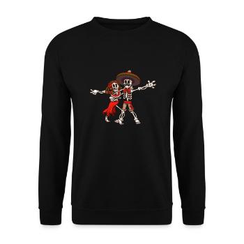Mexican Skeletons Rumba Dance - Unisex Sweatshirt - black - Front - Alina (178cm) & Michal (187cm)