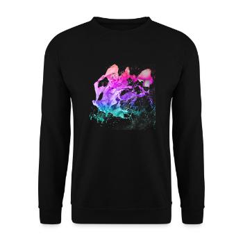Splash paint color reinbow graffitti art colorfull - Unisex Sweatshirt - black - Front - Alina (178cm) & Michal (187cm)