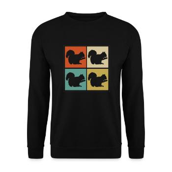 Retro Squirrel Enthusiast Forest Animal Rodent Vin - Unisex Sweatshirt - black - Front - Alina (178cm) & Michal (187cm)