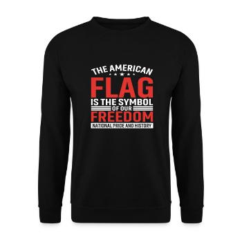 The American Flag is the Symbol of our Freedom - Unisex Sweatshirt - black - Front - Alina (178cm) & Michal (187cm)