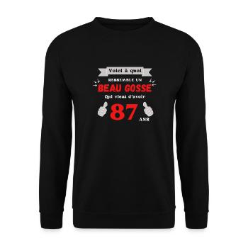 Voici À Quoi Ressemble Un Beau Gosse De 87 ans - Sweat-shirt Unisexe - noir - Devant - Alina (178cm) & Michal (187cm)