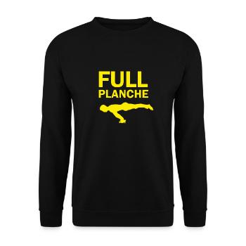 Full Planche Calisthenics Skill Street Workout Gym - Unisex Pullover - Schwarz - Vorne - Alina (178cm) & Michal (187cm)