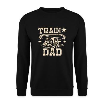 Train Dad - Unisex Pullover - Schwarz - Vorne - Alina (178cm) & Michal (187cm)