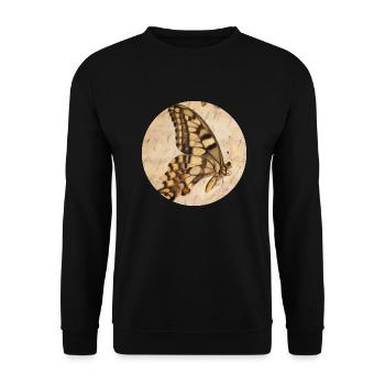 Schmetterling - Unisex Pullover - Schwarz - Vorne - Alina (178cm) & Michal (187cm)