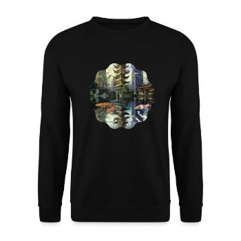 Landschaft - Unisex Pullover - Schwarz - Vorne - Alina (178cm) & Michal (187cm)