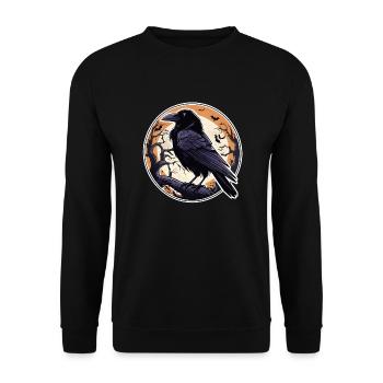 Halloween or Hard Rock - Raven - Unisex Sweatshirt - black - Front - Alina (178cm) & Michal (187cm)