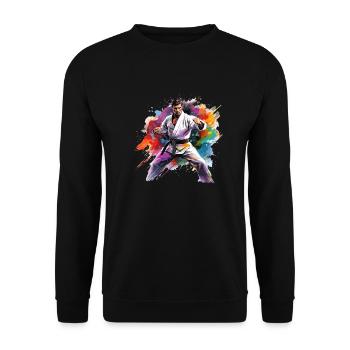 Karate! - Unisex Pullover - Schwarz - Vorne - Alina (178cm) & Michal (187cm)
