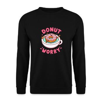 Donut Worry - Unisex Sweatshirt - black - Front - Alina (178cm) & Michal (187cm)