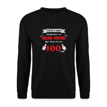 Voici à quoi ressemble un bogosse de 100 ans - Sweat-shirt Unisexe - noir - Devant - Alina (178cm) & Michal (187cm)