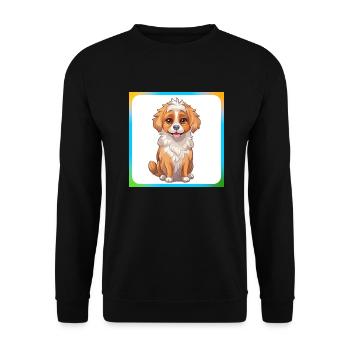 Dog Cartoon 9 - Unisex Sweatshirt - black - Front - Alina (178cm) & Michal (187cm)