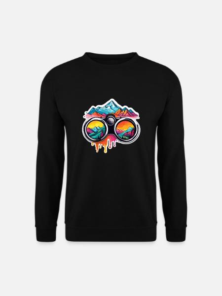 Binoculars / Observation / Observation / Adventure - Unisex Sweatshirt - black