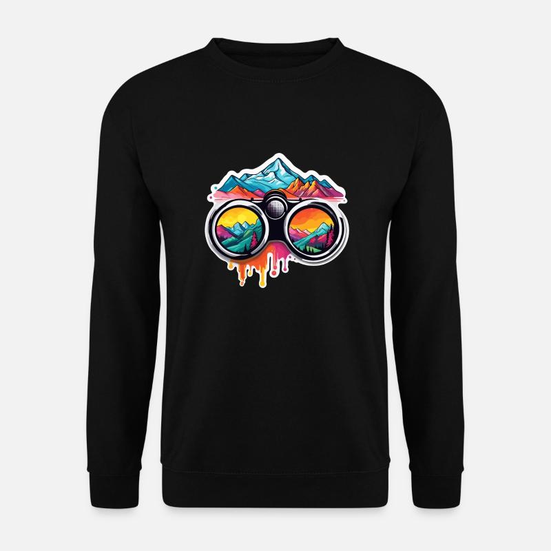 Binoculars / Observation / Observation / Adventure - Unisex Sweatshirt - black