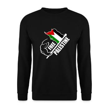 Free palestine - Unisex Pullover - Schwarz - Vorne - Alina (178cm) & Michal (187cm)