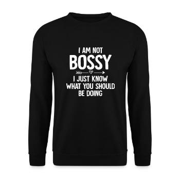 Ich bin nicht herrisch, ich weiß nur, was du tun solltest - Unisex Pullover - Schwarz - Vorne - Alina (178cm) & Michal (187cm)