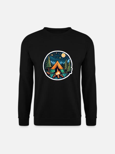 Camping, tent and campfire - Unisex Sweatshirt - black