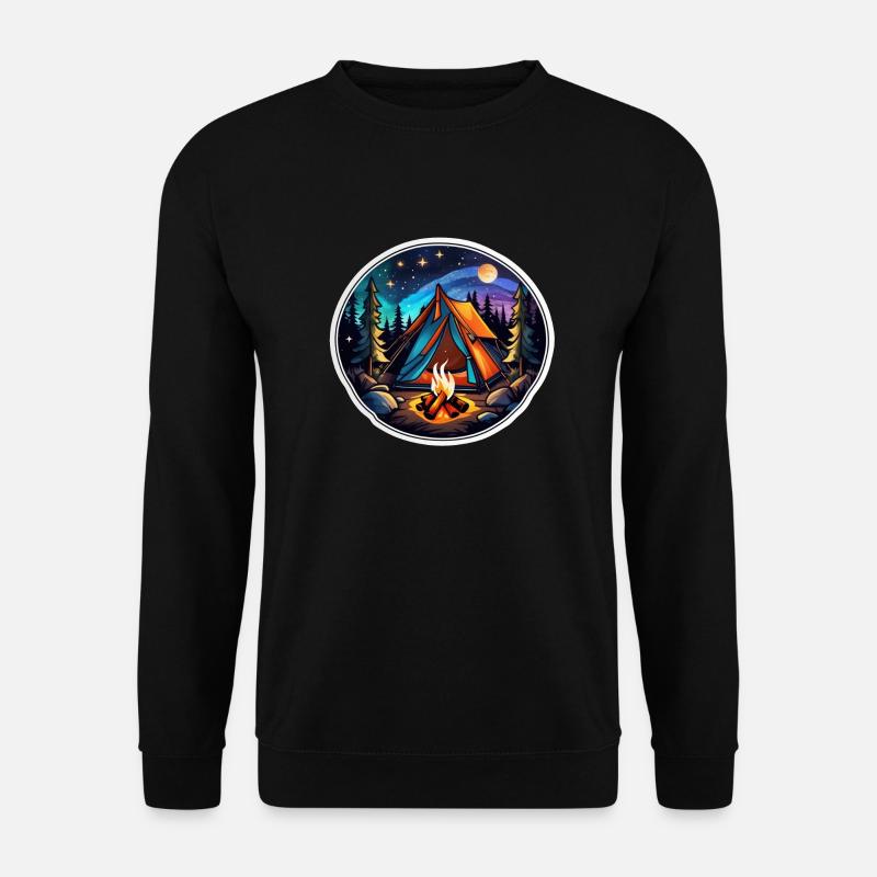 Camping, tent and campfire - Unisex Sweatshirt - black